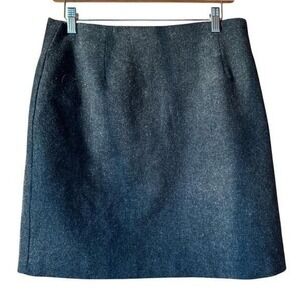 VYG 90s Ilyse Hart Skirt Wool Grey 12 Corporate Chic Academia Classy Sexy
